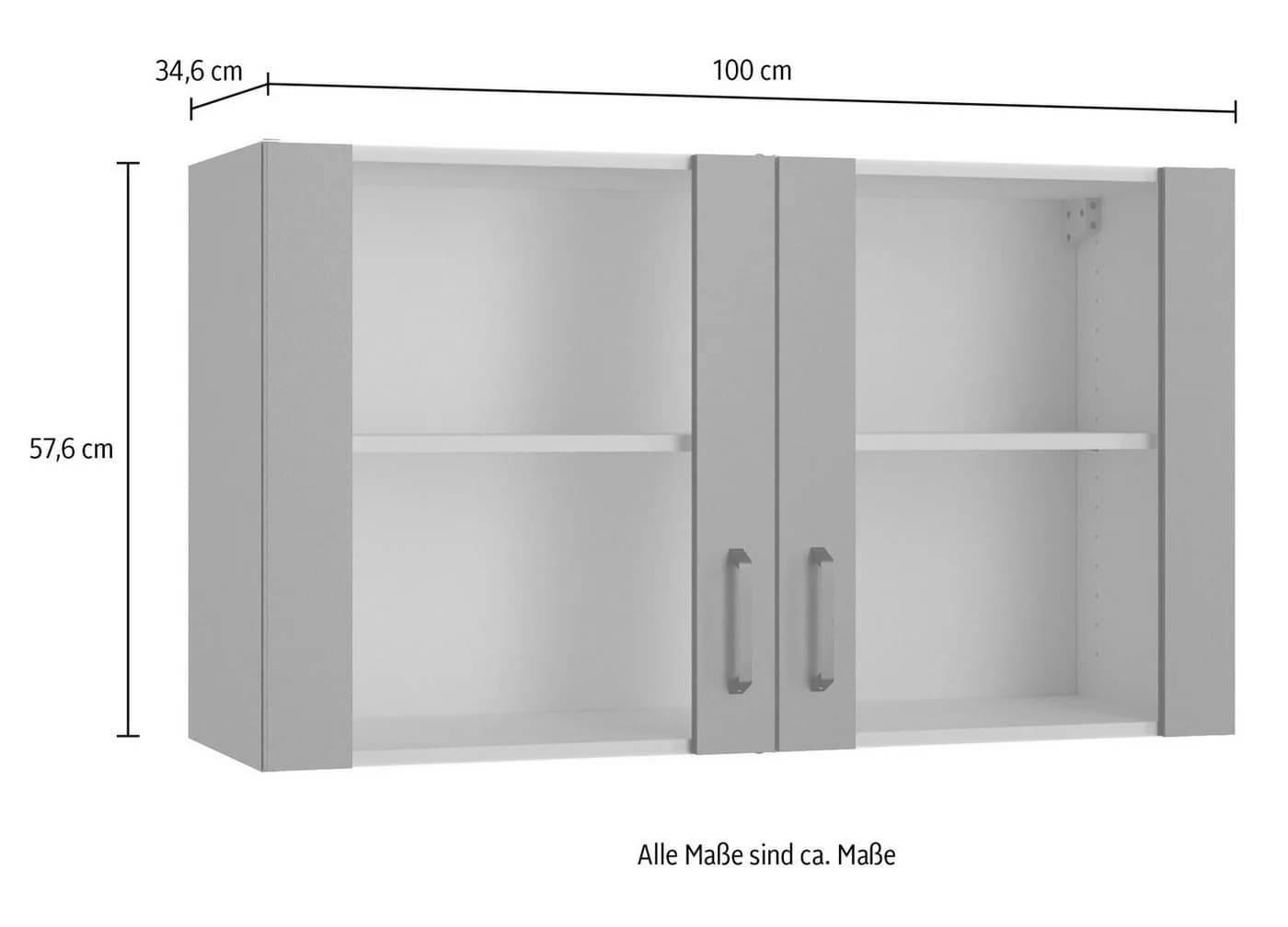 Hängeschrank OPTIFIT OPTImulti Anthrazit Matt Bügelgriff - Bild 4