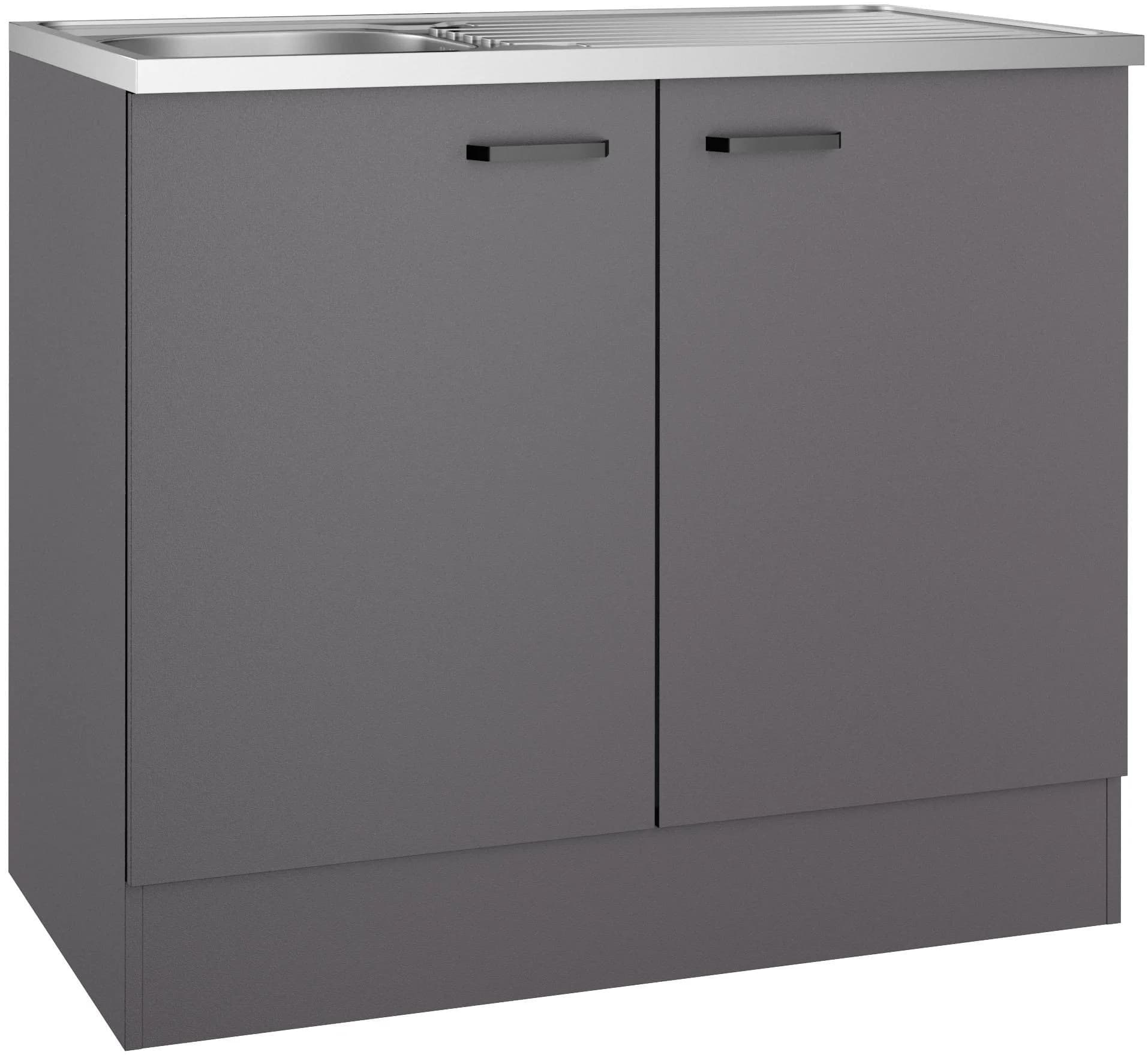 Spülenschrank OPTIFIT OPTImulti Anthrazit Matt Bügelgriff