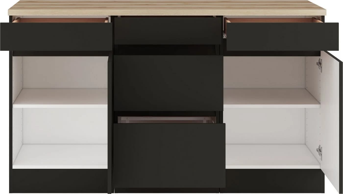 OPTIFIT Unterschrank Roth 150 cm Anthrazit Eiche Struktur - Bild 5