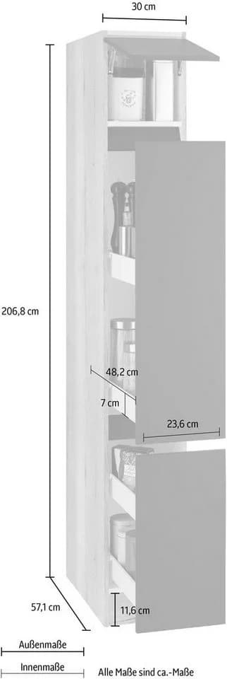 OPTIFIT Apothekerschrank Roth Anthrazit Hochglanz - Bild 3