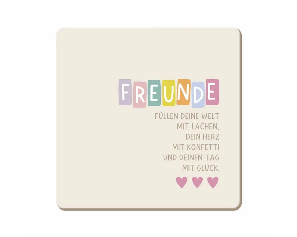 Grafik Werkstatt Getränkeuntersetzer Kork Freunde Bunt