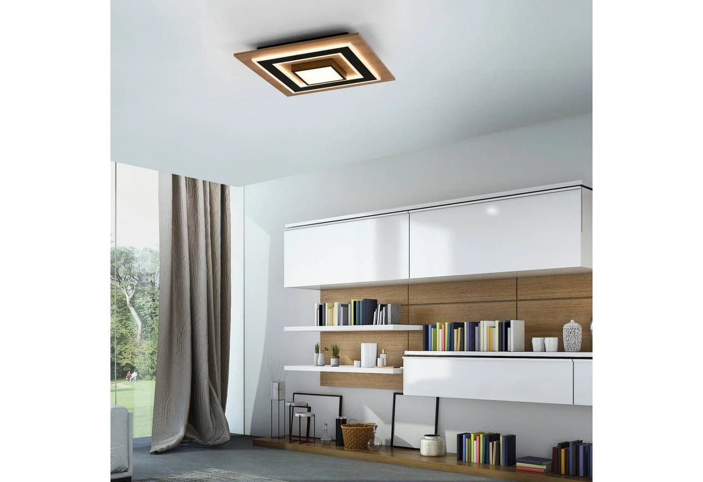 JUST LIGHT Deckenleuchte TOLA Schwarz LED Warmweiß