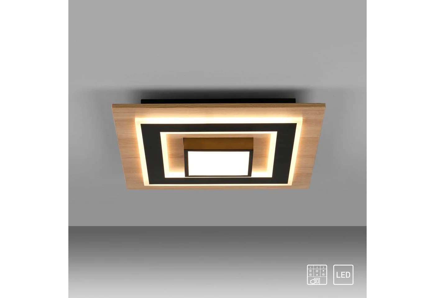 JUST LIGHT Deckenleuchte TOLA Schwarz LED Warmweiß - Bild 4