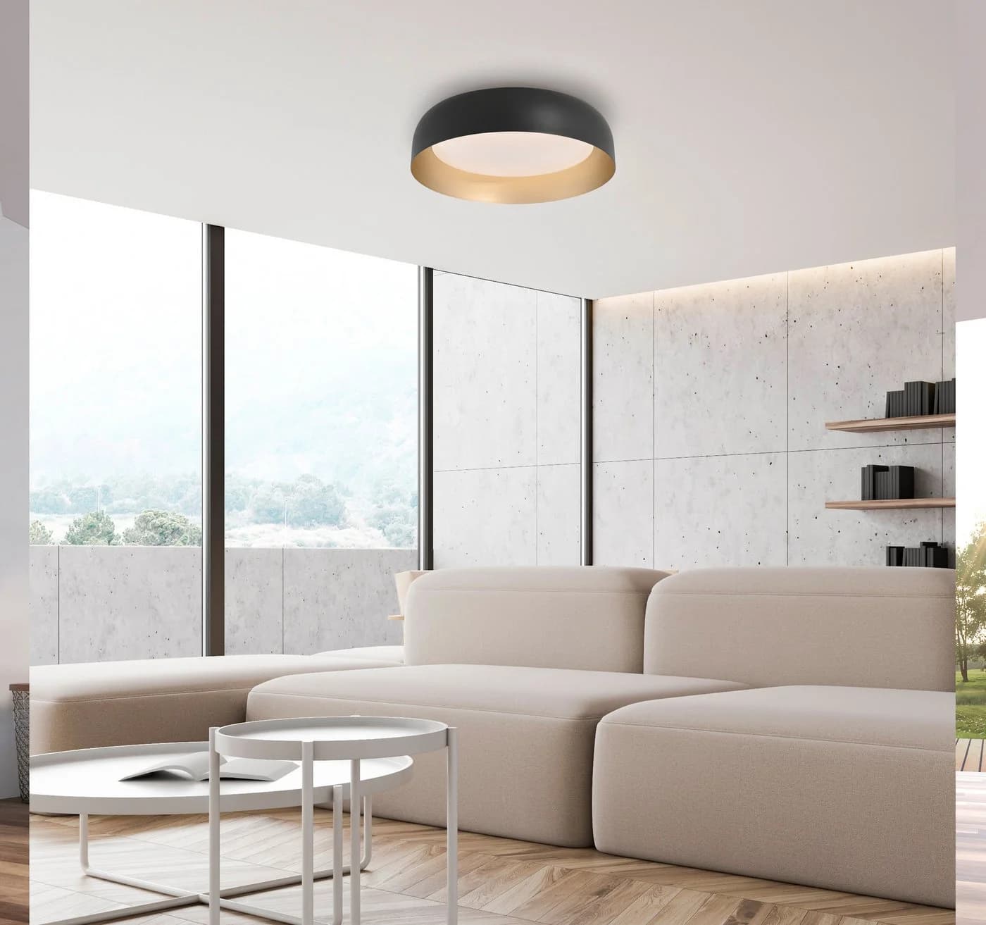 JUST LIGHT OSKO LED Deckenleuchte Schwarz Dimmbar Fernbedienung