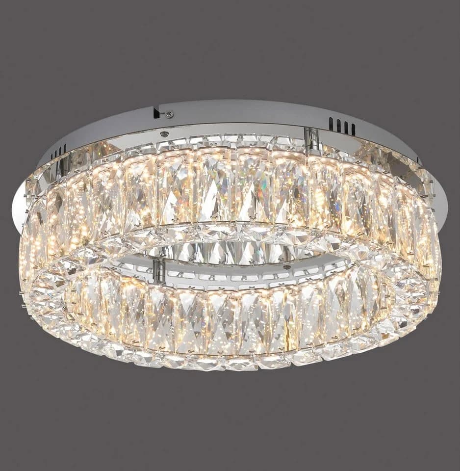 JUST LIGHT LED Deckenleuchte KULUNKA Chrom Dimmbar Kristalleffekt - Bild 2
