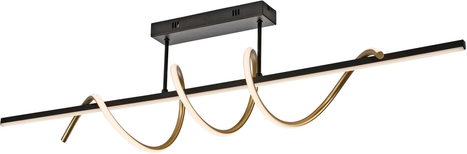 JUST LIGHT Deckenleuchte EMANDA Schwarz Messing LED Dimmbar
