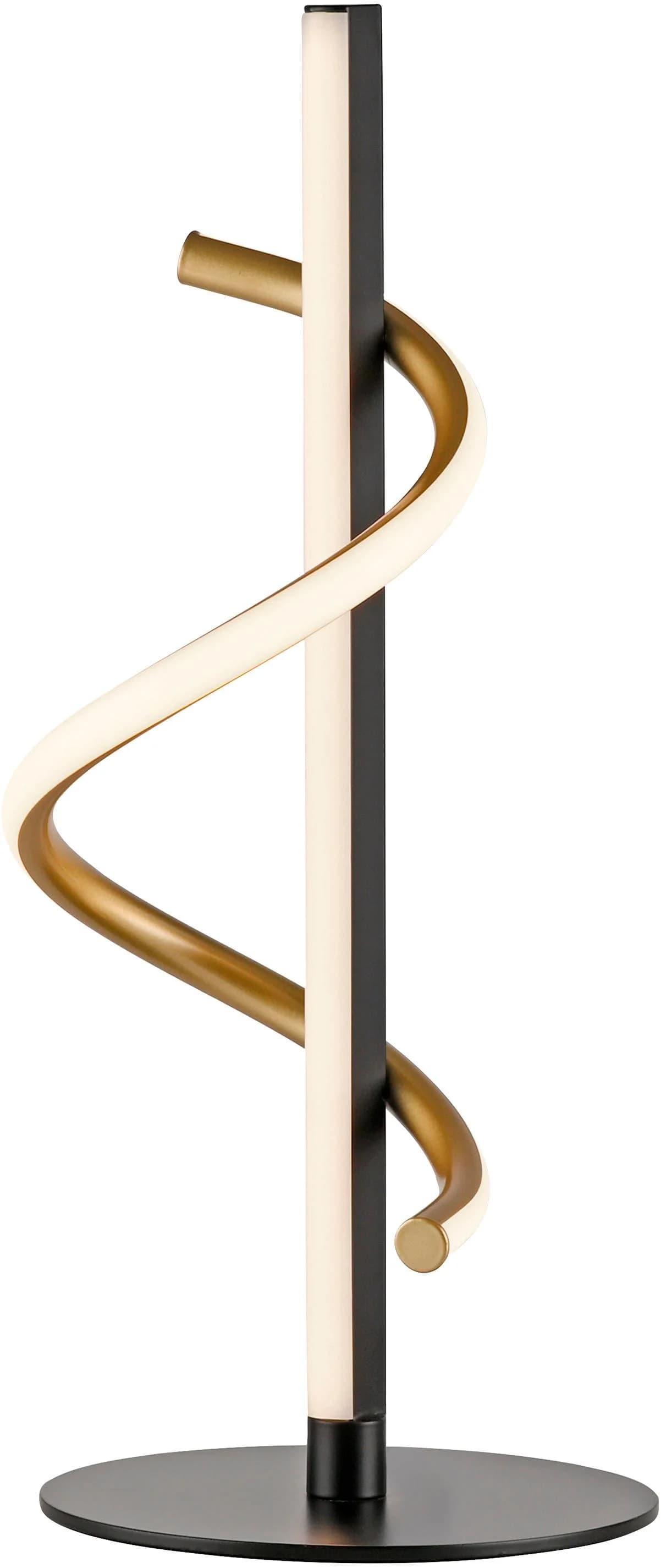 JUST LIGHT LED-Tischleuchte Emanda Eisen Schwarz-Messing