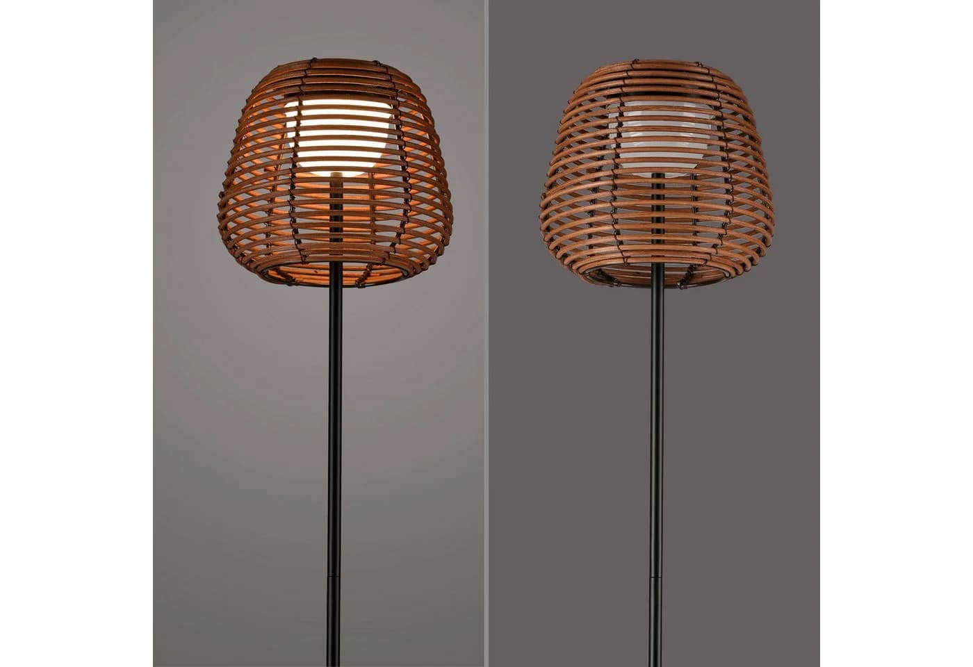 Just Light LED-Akku-Stehlampe Askia Rattan IP54 Touchdim - Bild 4