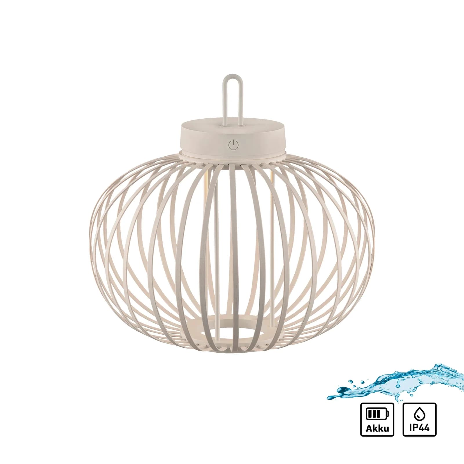 JUST LIGHT Pendelleuchte AKUBA Beige Bambus LED Akku Laterne