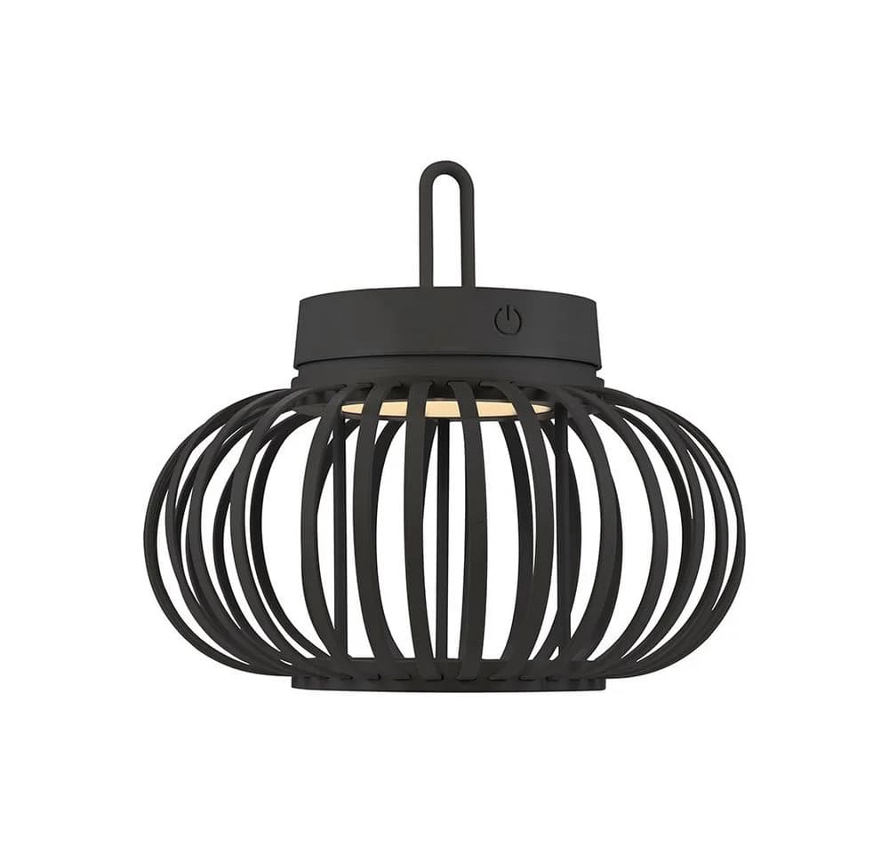JUST LIGHT LED Tischleuchte Schwarz Bambus Akku Touchdimmer