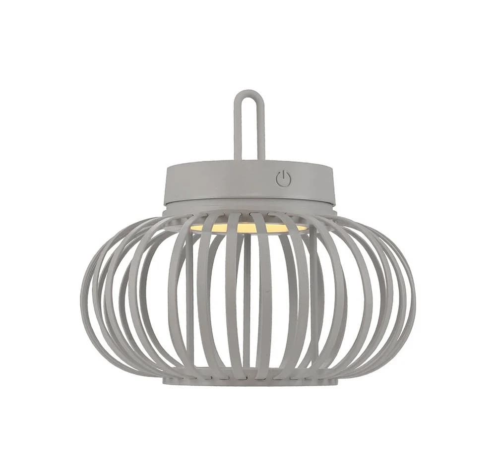 JUST LIGHT LED Tischleuchte sand Bambus Touchdimmer Akku