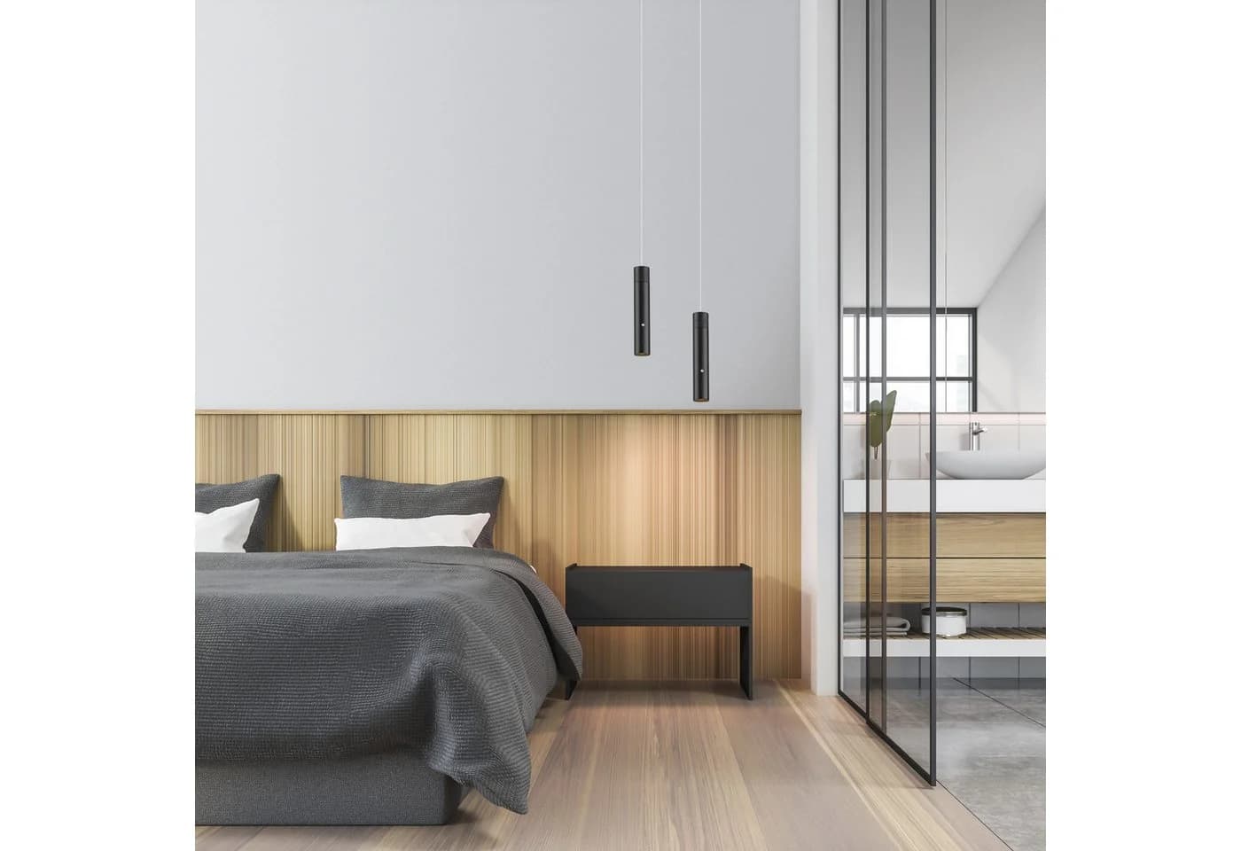 JUST LIGHT Pendelleuchte ATTACH Schwarz LED Akku Dimmbar - Bild 2
