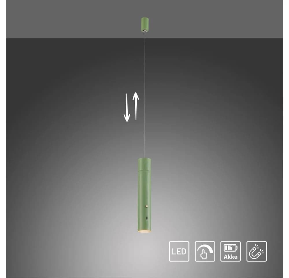 JUST LIGHT Pendelleuchte ATTACH Schwarz LED Akku Dimmbar - Bild 5