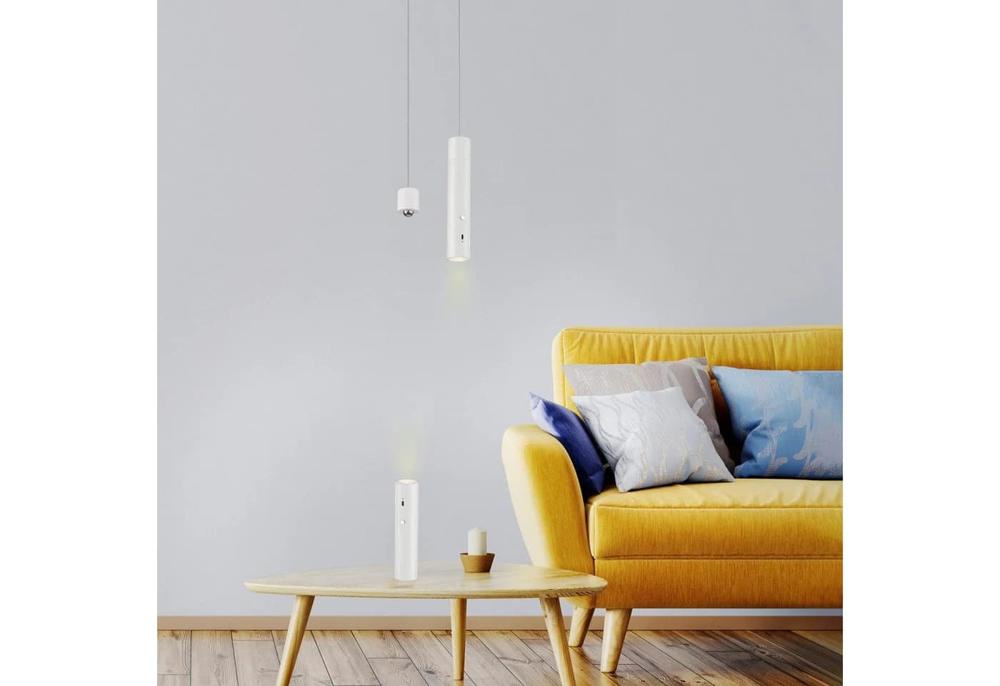 JUST LIGHT LED Pendelleuchte ATTACH Weiß Akku Dimmbar - Bild 2