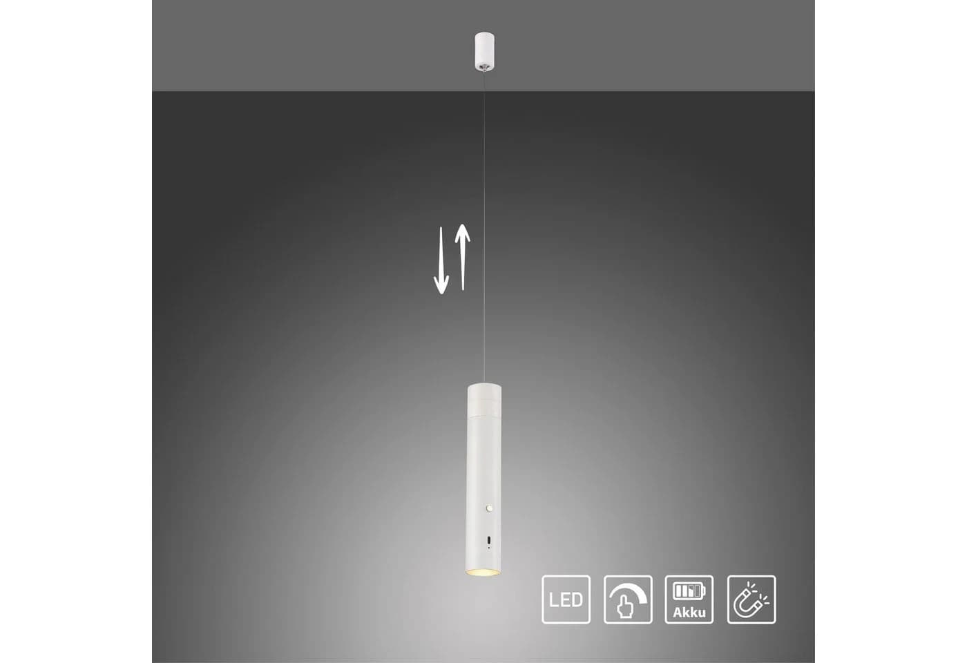 JUST LIGHT LED Pendelleuchte ATTACH Weiß Akku Dimmbar - Bild 3