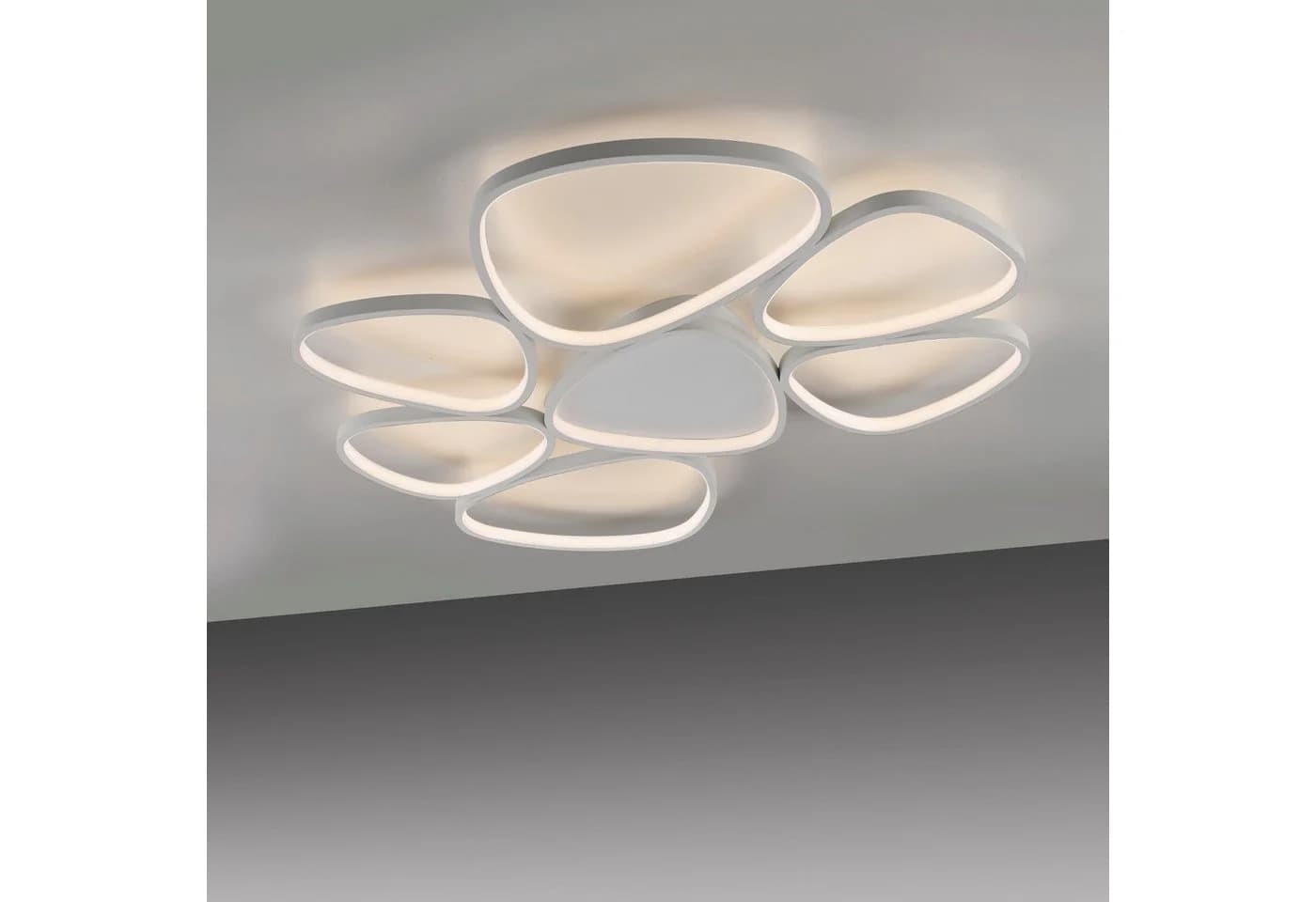 JUST LIGHT Deckenleuchte PEBBLES Weiß LED Dimmbar Switchmo Memory - Bild 4