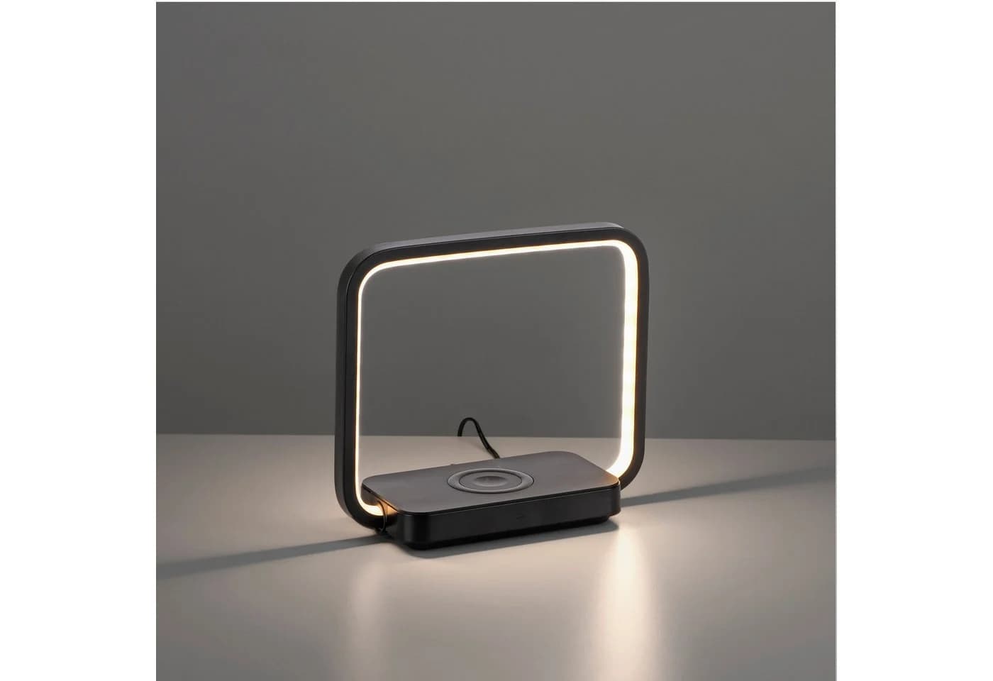 JUST LIGHT Tischleuchte OMARI Schwarz LED Touchdimmer Kabelloses Laden - Bild 4