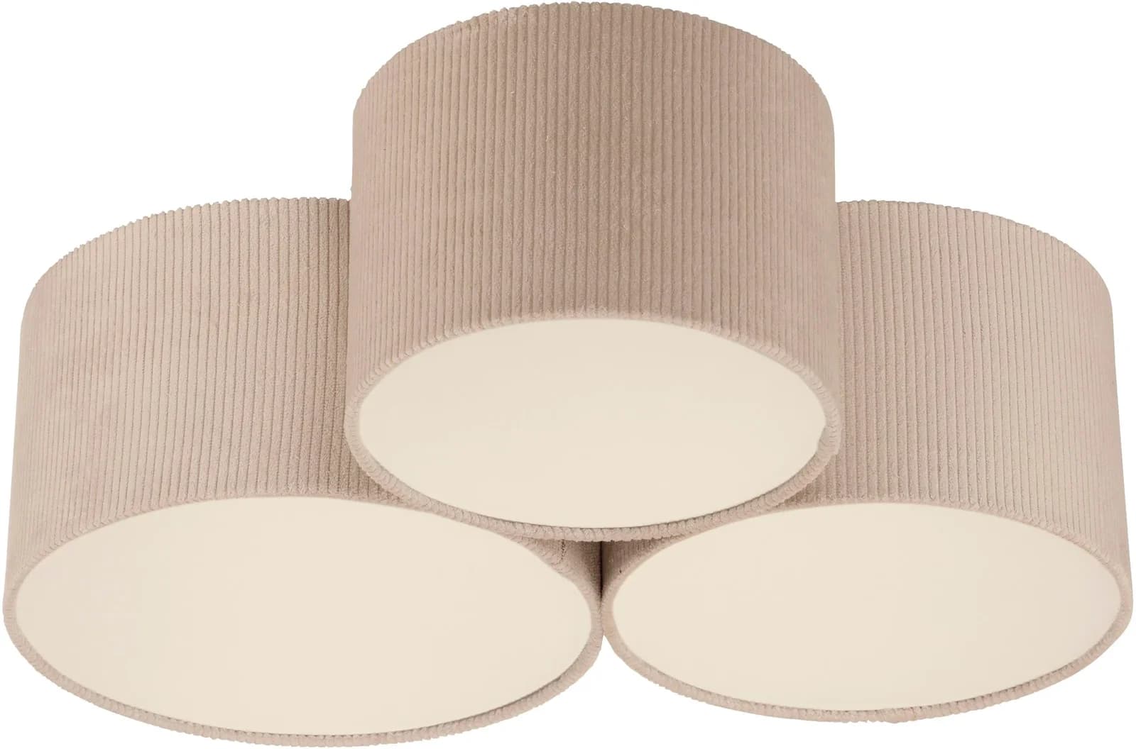 JUST LIGHT Deckenleuchte DURO Beige 3-flammig Cord