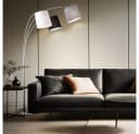 Moderne Stehlampe aus Eisen und Stoff Bild 3