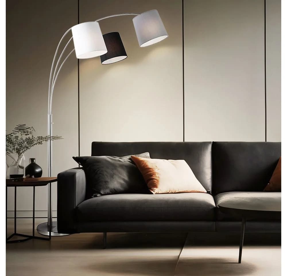 Moderne Stehlampe aus Eisen und Stoff - Bild 3