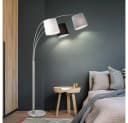Moderne Stehlampe aus Eisen und Stoff Bild 4