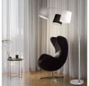 Moderne Stehlampe aus Eisen und Stoff Bild 5