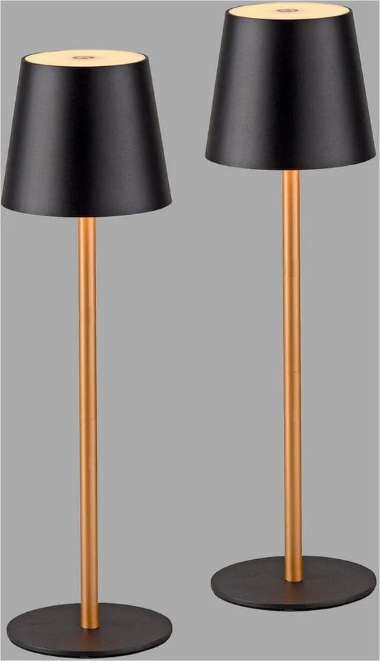 JUST LIGHT LED Tischleuchte EURIA 2er Set Schwarz Gold - Bild 3