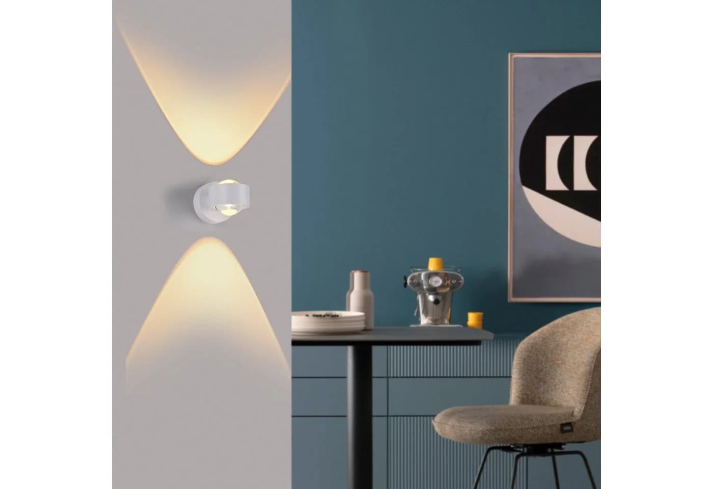 SCHÖNER WOHNEN LED-Wandleuchte Chia Weiß Up/Down