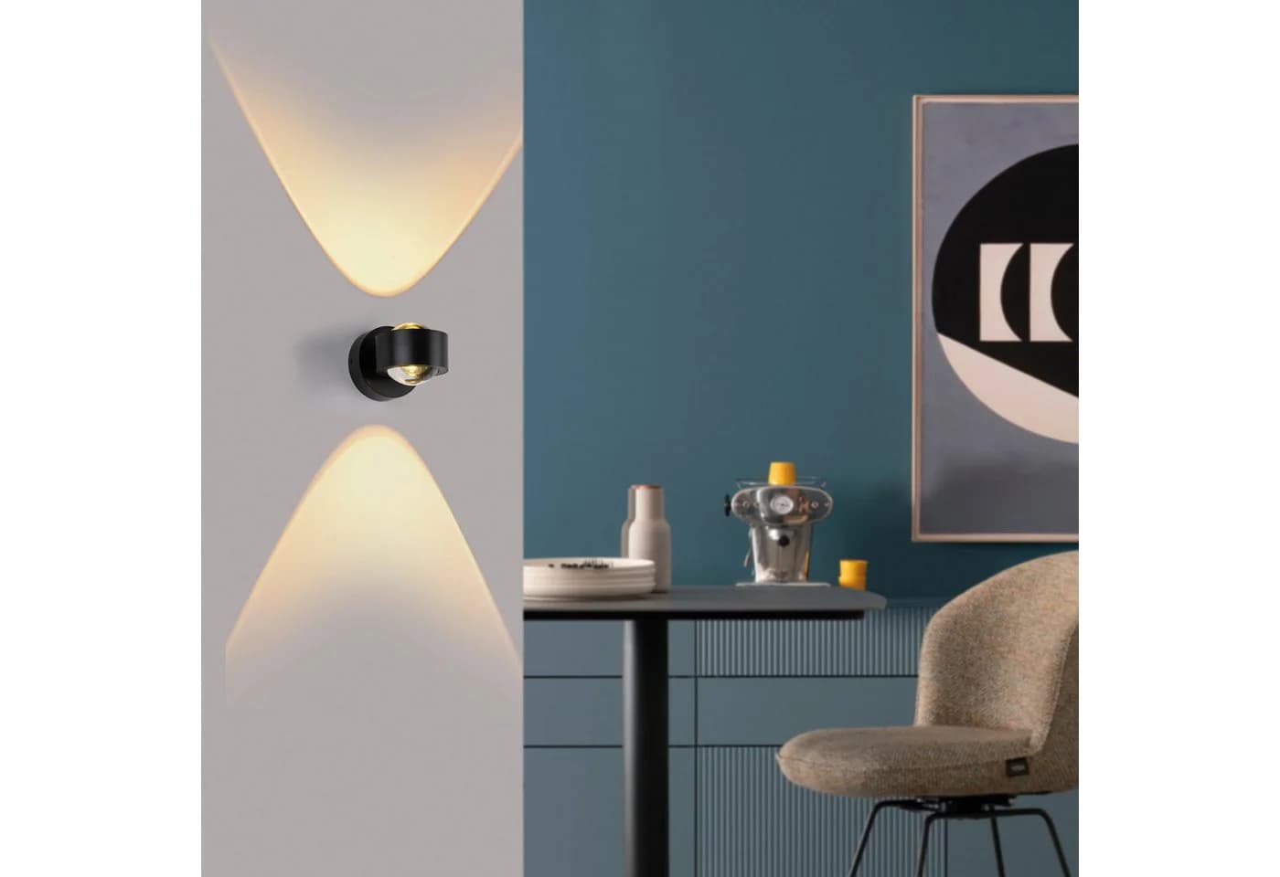 SCHÖNER WOHNEN LED-Wandlampe Chia Schwarz Up/Down