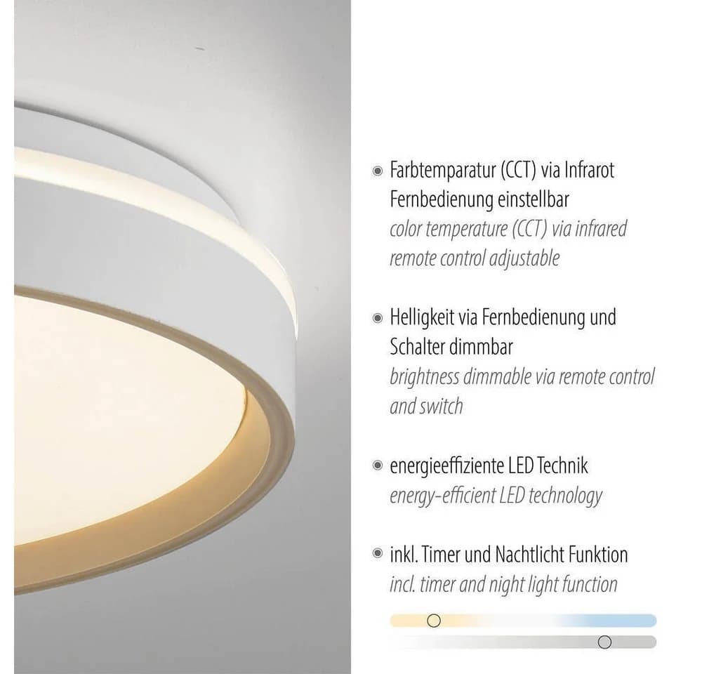 JUST LIGHT LED Deckenleuchte MIO Sand CCT Fernbedienung Dimmbar - Bild 3