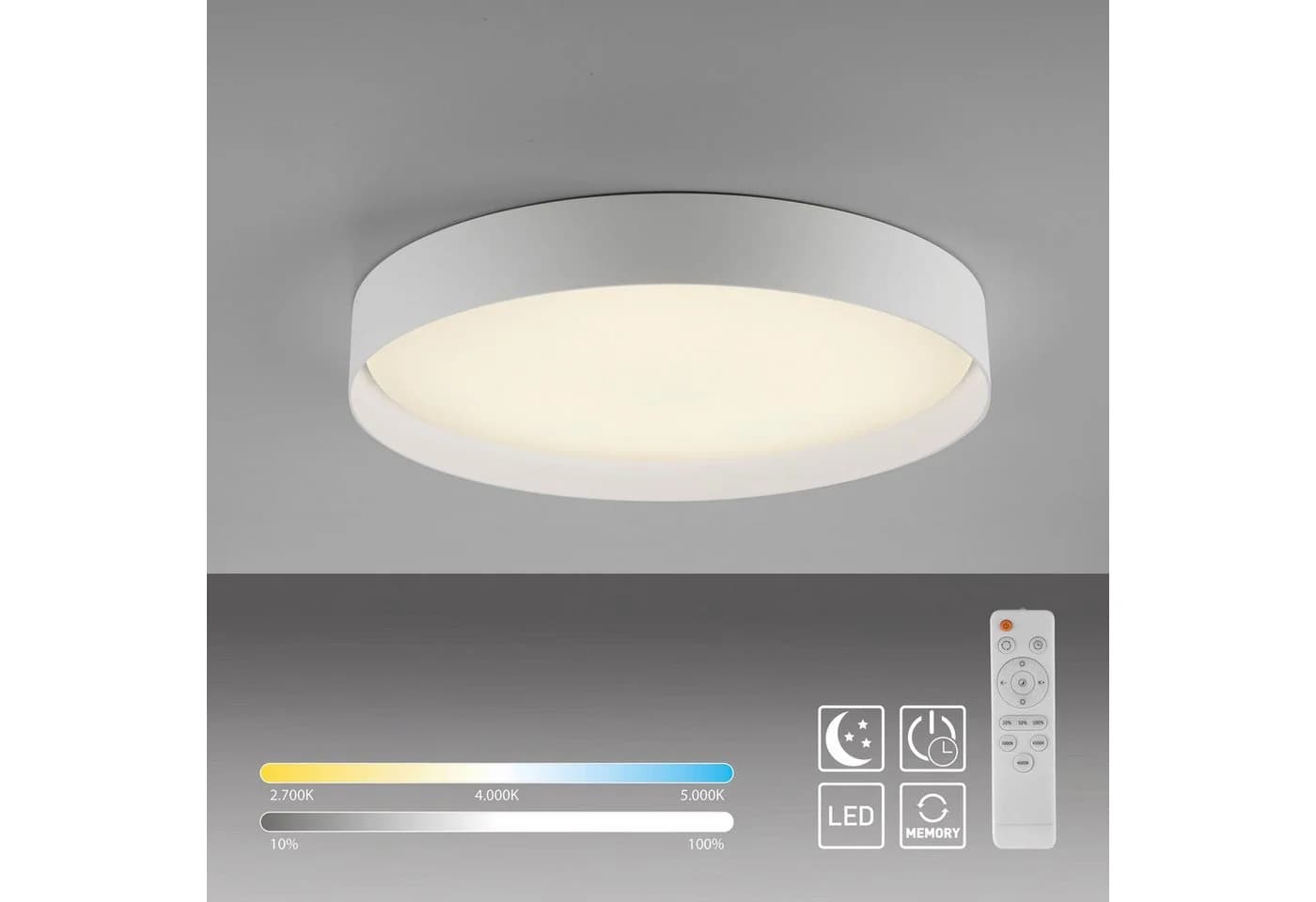 LED Deckenleuchte TAVOLI Weiß Rund 49cm - Bild 5