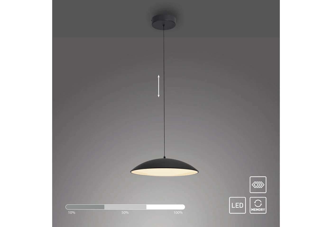 LED Pendelleuchte LENTE Schwarz SCHÖNER WOHNEN-Kollektion - Bild 3