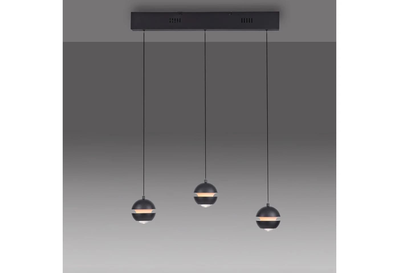 SCHÖNER WOHNEN LED-Hängelampe Lini Schwarz 3-fl. lang 3.000K - Bild 5