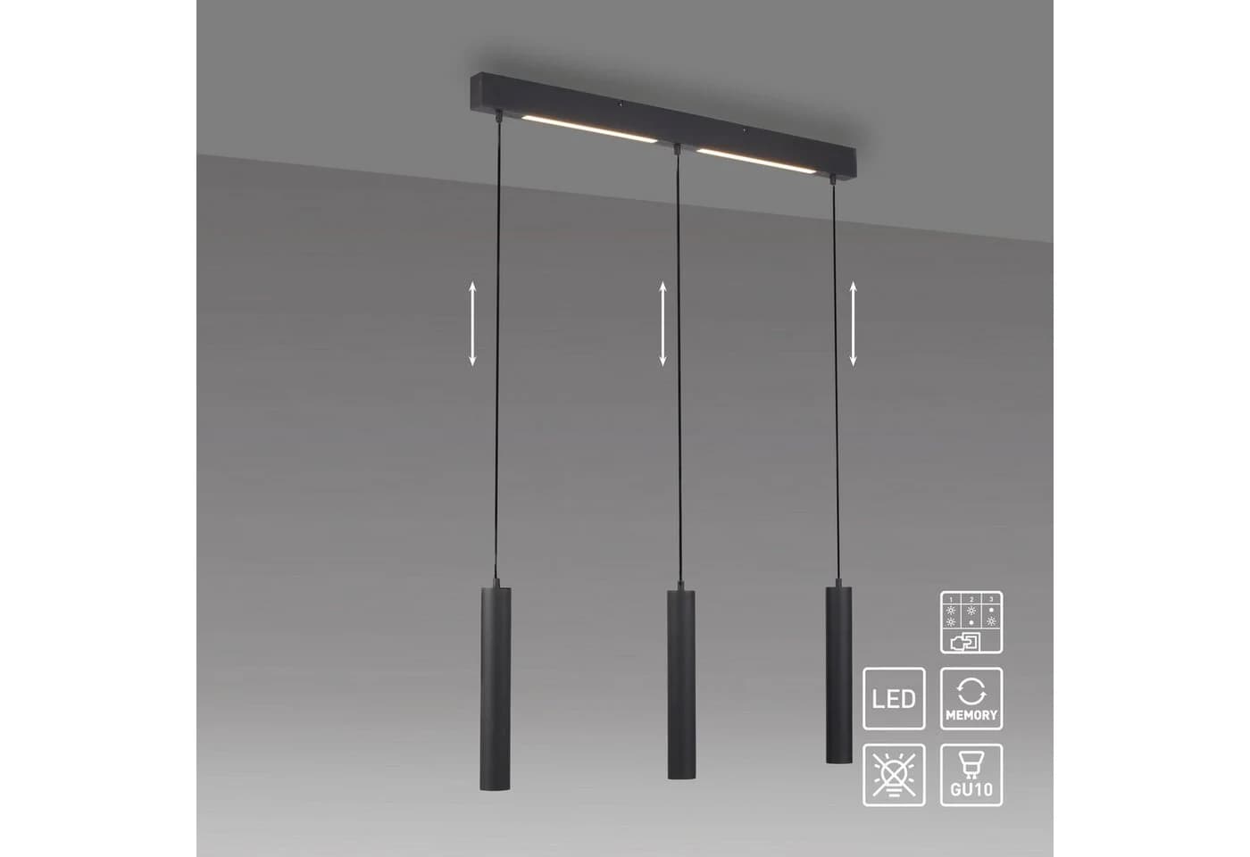 LED Pendelleuchte DANTE Schwarz 3-Flammig - Bild 4