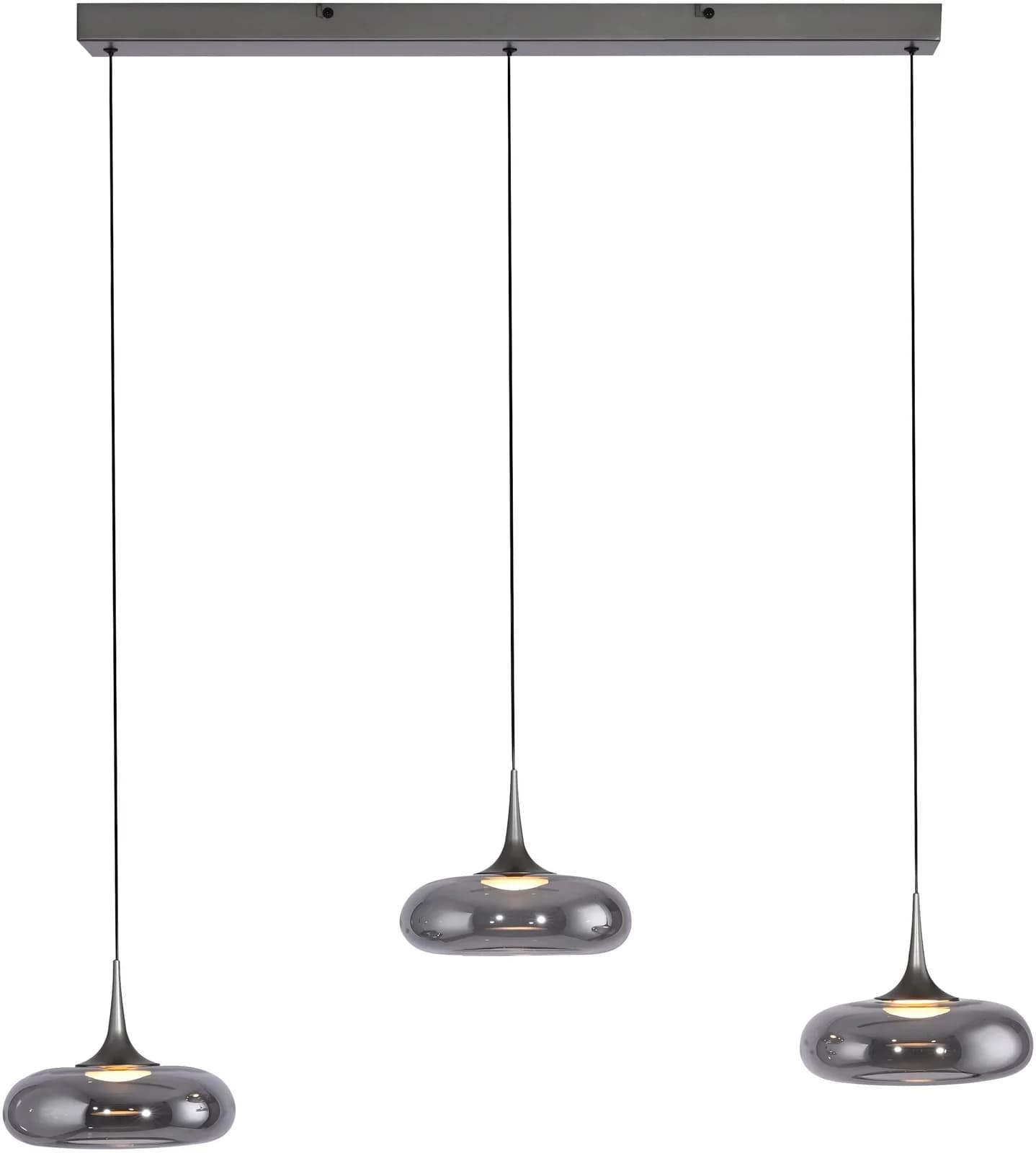 Schöner Wohnen LED-Hängeleuchte Posh 3-fl. Rauchglas 3.000 K