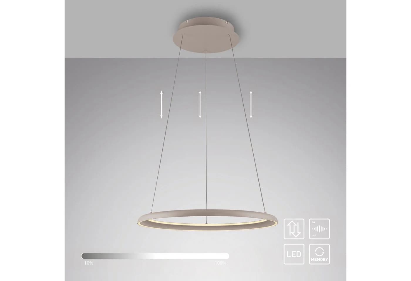LED Pendelleuchte QUILLO Sandbrise SimplyDim Memoryfunktion Comfort-Lift - Bild 5