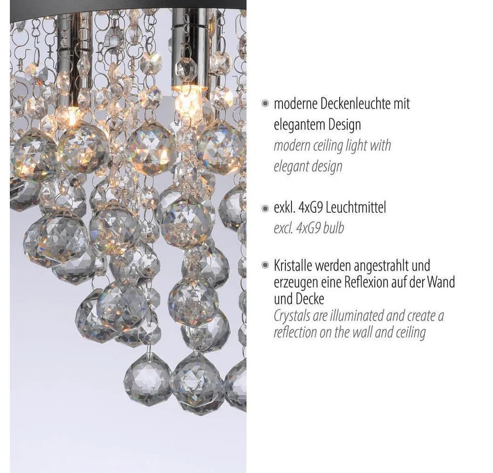 JUST LIGHT LED Deckenleuchte Kulunka 4xG9 Kristall Chrom - Bild 4