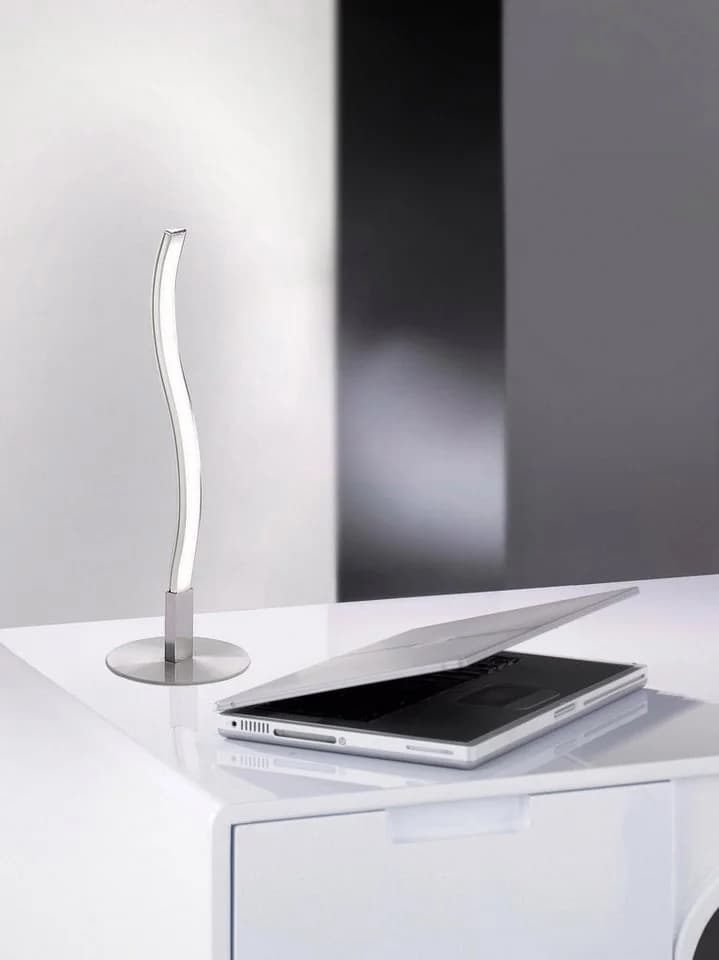 JUST LIGHT Tischleuchte WAVE LED stahlgrau mit Schnurschalter - Bild 3