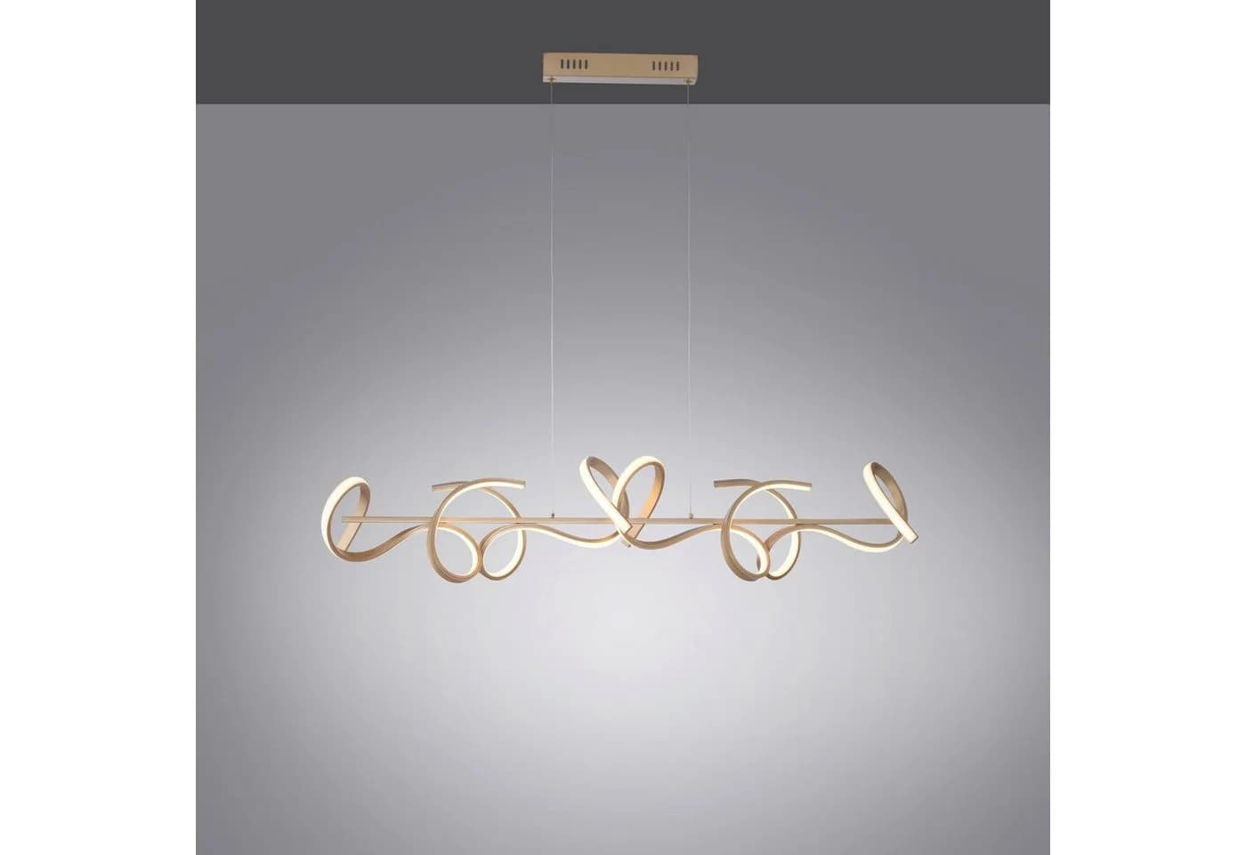 JUST LIGHT Pendelleuchte CURLS Gold Messing Matt LED Dimmbar - Bild 2