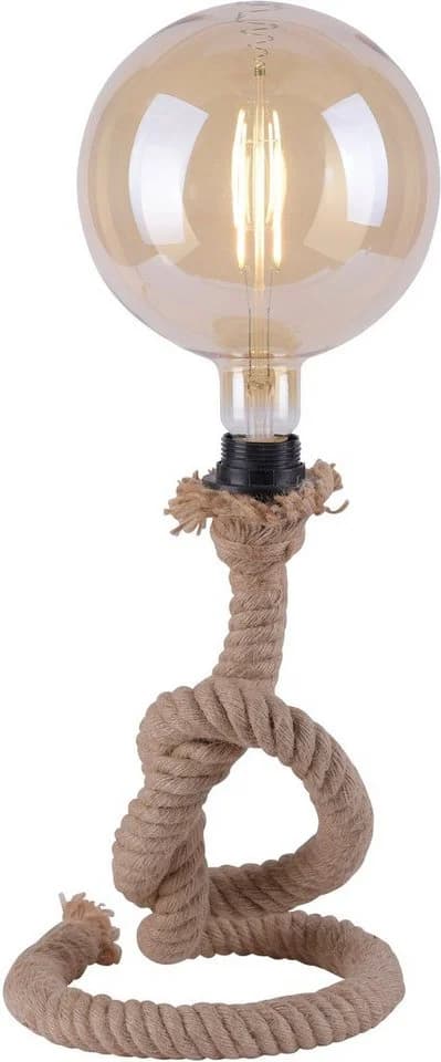 JUST LIGHT Tischleuchte ROPE Schwarz Eisen Seil Optik - Bild 2