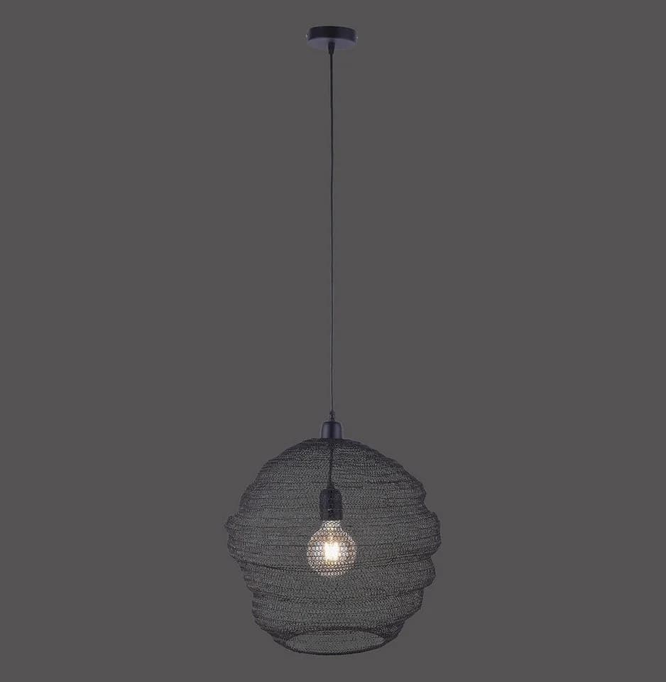 JUST LIGHT LED Pendelleuchte KOKON Schwarz Metall Retro