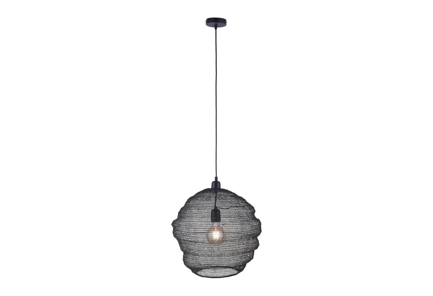 JUST LIGHT LED Pendelleuchte KOKON Schwarz Metall Retro - Bild 2
