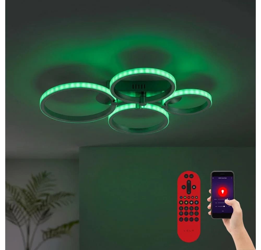 JUST LIGHT LED Deckenleuchte Smart Dimmbar Weiß/Silber - Bild 2