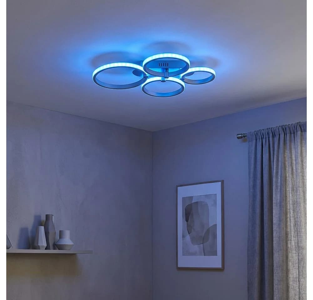JUST LIGHT LED Deckenleuchte Smart Dimmbar Weiß/Silber - Bild 4