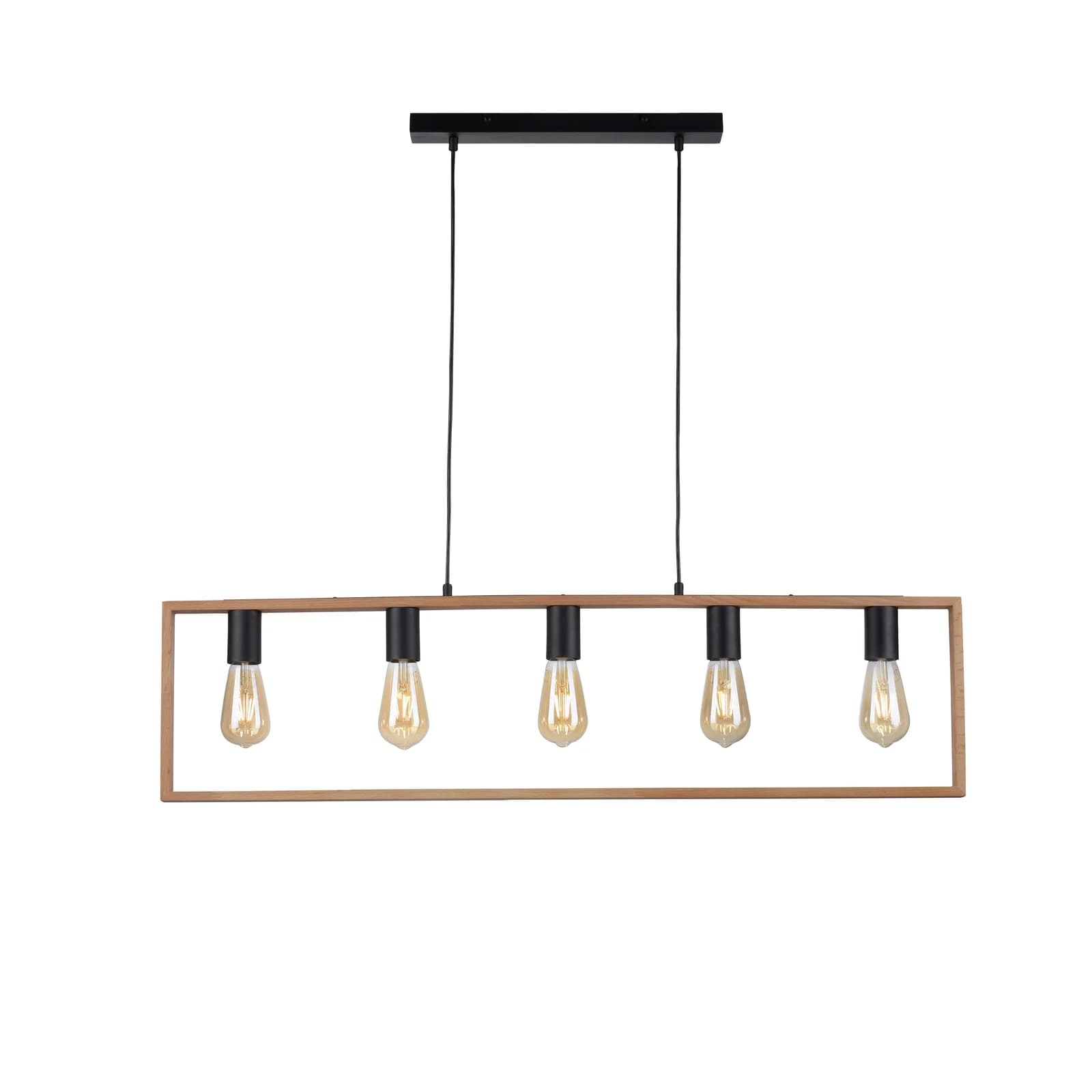 JUST LIGHT Pendelleuchte FRANKY Schwarz 5-flammig