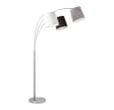 JUST LIGHT Stehlampe MELVIN Silber 3x E27 Stoffschirme Bild 2