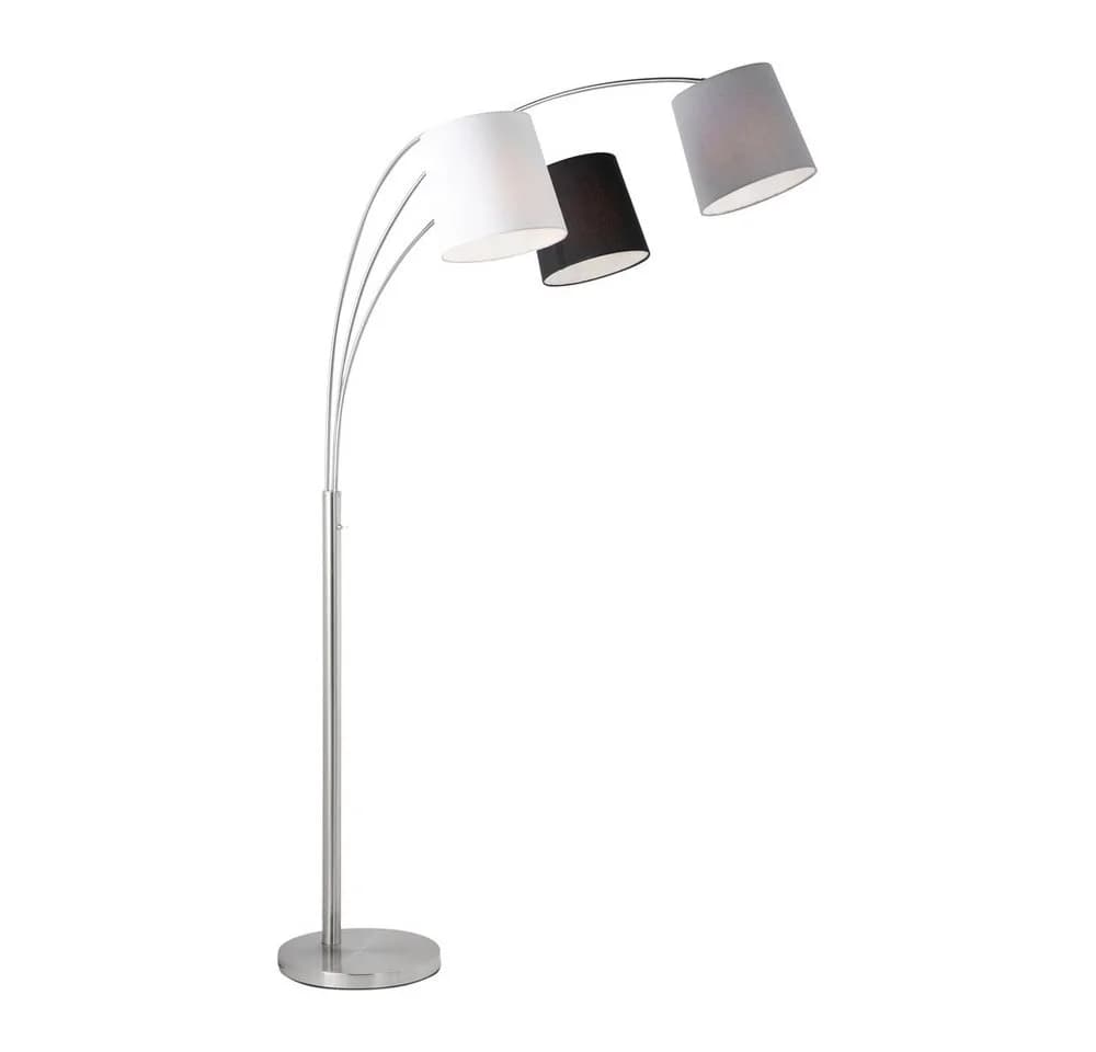 JUST LIGHT Stehlampe MELVIN Silber 3x E27 Stoffschirme - Bild 2