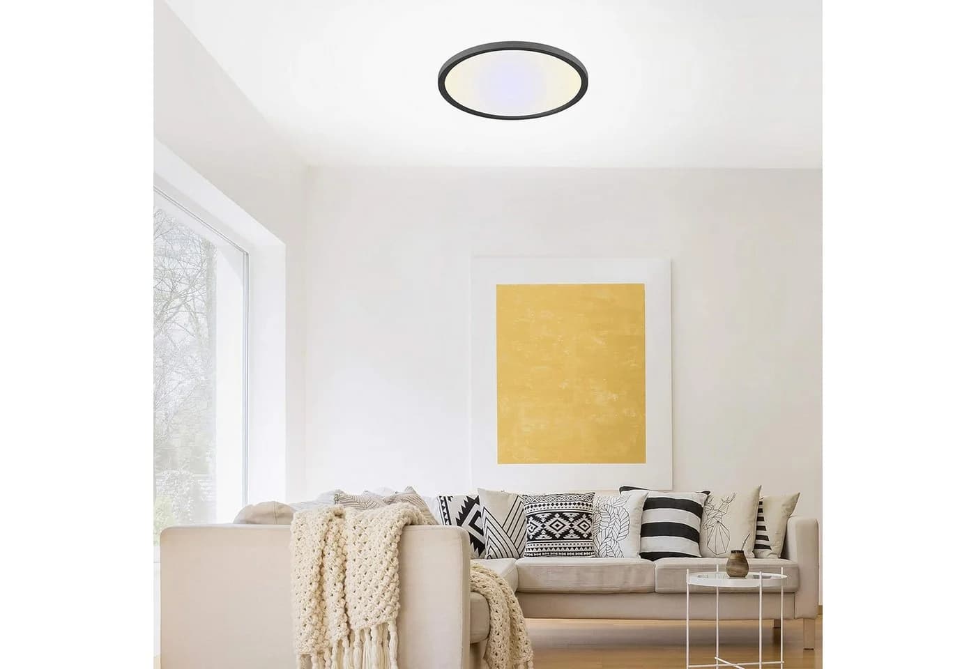 LED-Deckenleuchte Flat CCT Ø 40 cm Schwarz Dimmbar