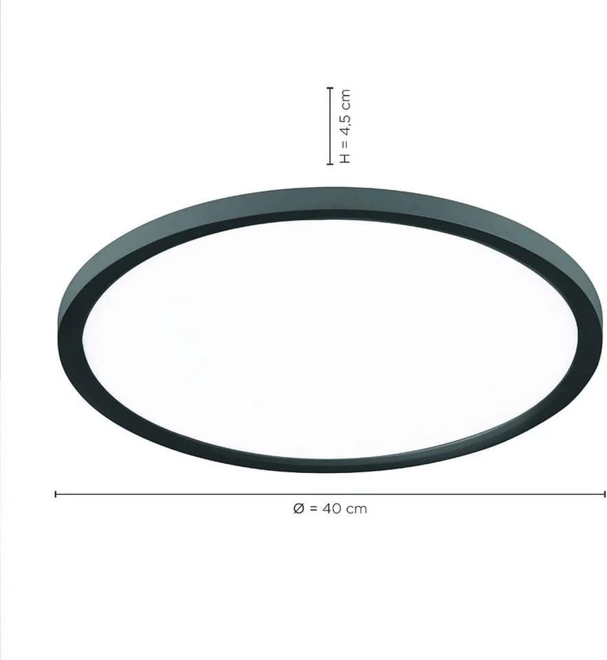 LED-Deckenleuchte Flat CCT Ø 40 cm Schwarz Dimmbar - Bild 3