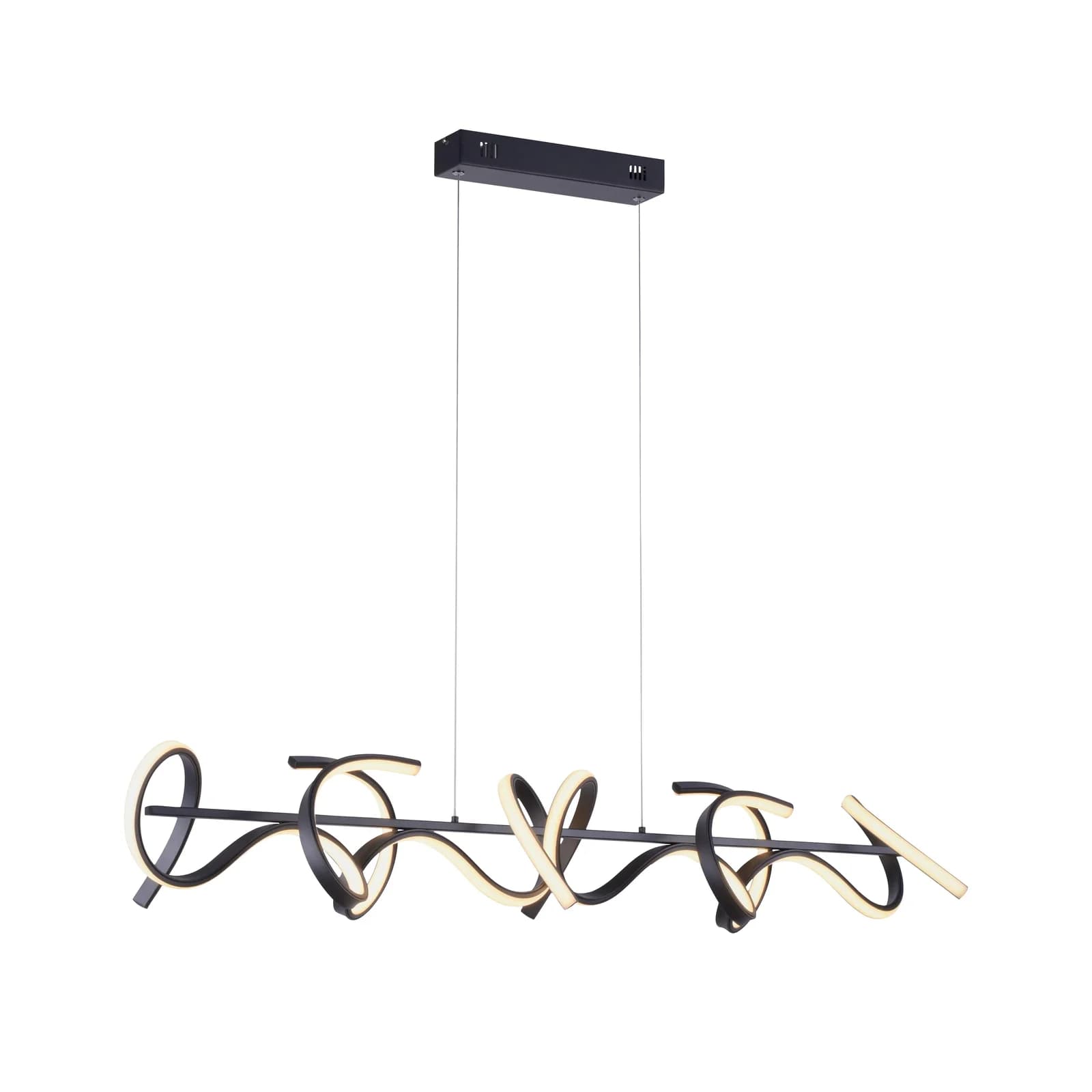 JUST LIGHT LED Deckenleuchte CURLS Schwarz Dimmbar